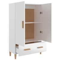 Credenza Bianco Lucido 70x31x115 cm in Legno Multistrato 812534