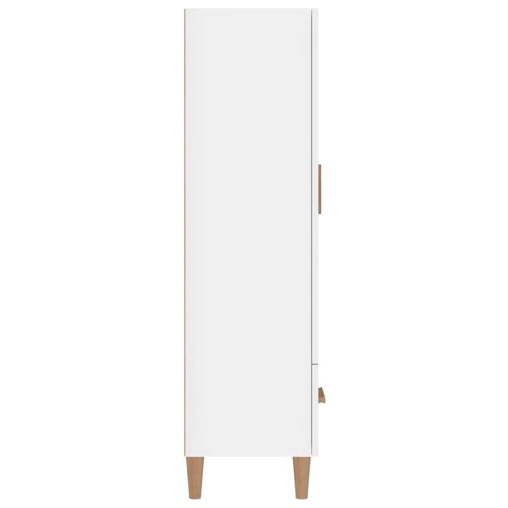 Credenza Bianco Lucido 70x31x115 cm in Legno Multistrato 812534