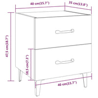 Comodini 2 pz Grigio Sonoma 40x35x47,5 cm 817294