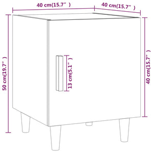 Comodino Rovere Fumo in Legno Multistrato 817309