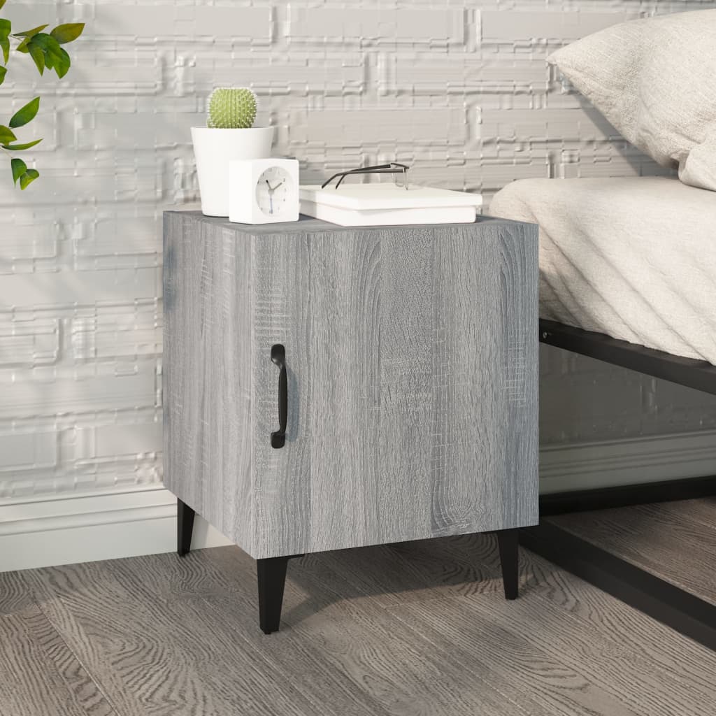 Comodino Grigio Sonoma in Legno Multistrato cod mxl 29909