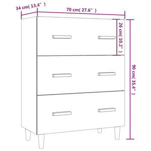 Credenza Rovere Fumo 70x34x90 cm in Legno Multistrato cod mxl 9270