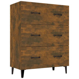 Credenza Rovere Fumo 69,5x34x90 cm in Legno Multistrato 817348