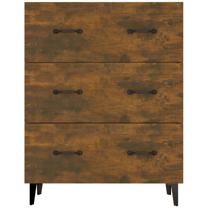 Credenza Rovere Fumo 69,5x34x90 cm in Legno Multistrato 817348