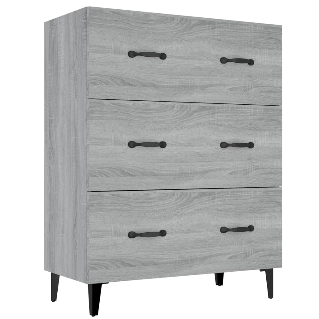 Credenza Grigio Sonoma 69,5x34x90 cm in Legno Multistrato cod mxl 11529