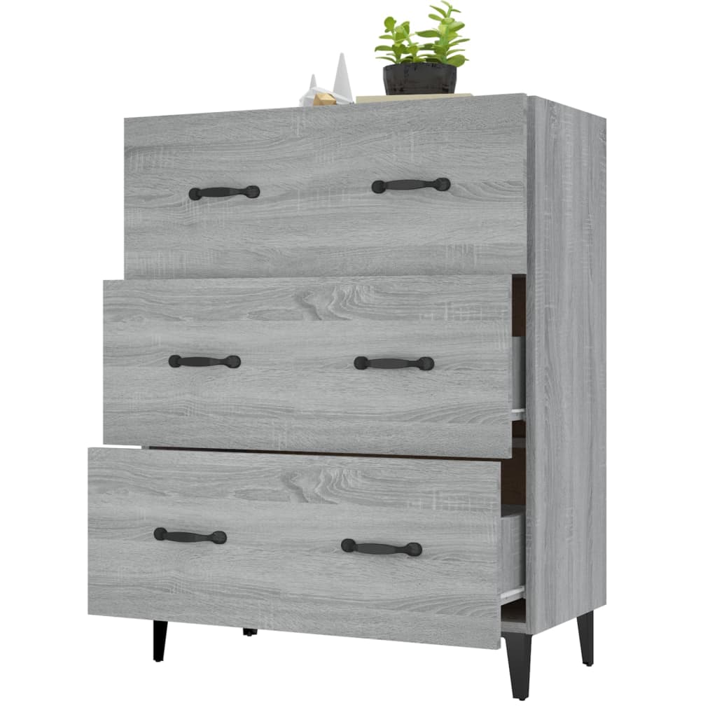 Credenza Grigio Sonoma 69,5x34x90 cm in Legno Multistrato cod mxl 11529