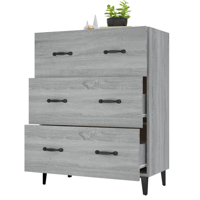 Credenza Grigio Sonoma 69,5x34x90 cm in Legno Multistrato cod mxl 11529