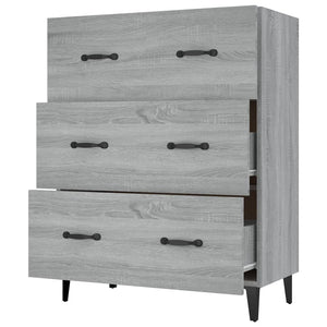 Credenza Grigio Sonoma 69,5x34x90 cm in Legno Multistrato cod mxl 11529