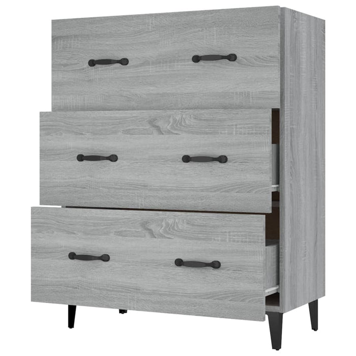 Credenza Grigio Sonoma 69,5x34x90 cm in Legno Multistrato cod mxl 11529