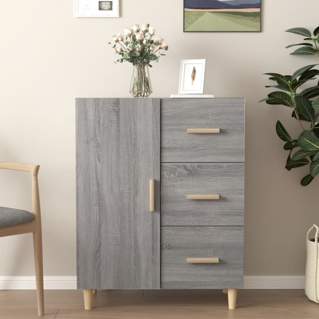 Credenza Grigio Sonoma 69,5x34x90 cm in Legno Multistrato cod mxl 12649