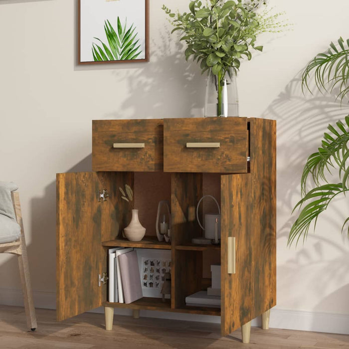 Credenza Rovere Fumo 69,5x34x89 cm in Legno Multistrato