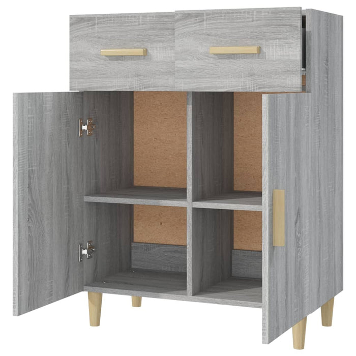 Credenza Grigio Sonoma 69,5x34x89 cm in Legno Multistrato