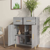 Credenza Grigio Sonoma 69,5x34x89 cm in Legno Multistrato