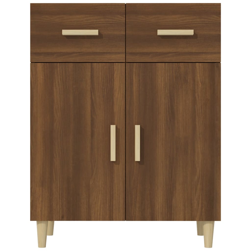 Credenza Rovere Marrone 69,5x34x89 cm in Legno Multistrato