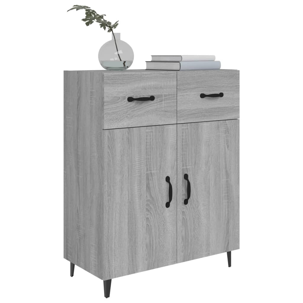 Credenza Grigio Sonoma 69,5x34x90 cm in Legno Multistrato cod mxl 13999