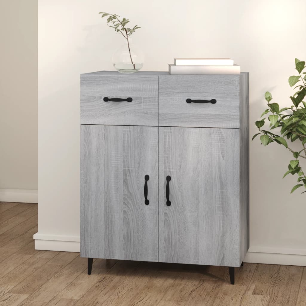 Credenza Grigio Sonoma 69,5x34x90 cm in Legno Multistrato cod mxl 13999