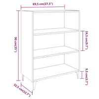 Credenza Rovere Fumo 69,5x32,5x90 cm in Legno Multistrato cod mxl 23823