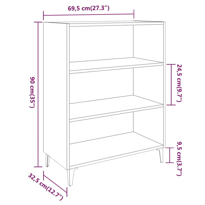 Credenza Rovere Fumo 69,5x32,5x90 cm in Legno Multistrato cod mxl 23823