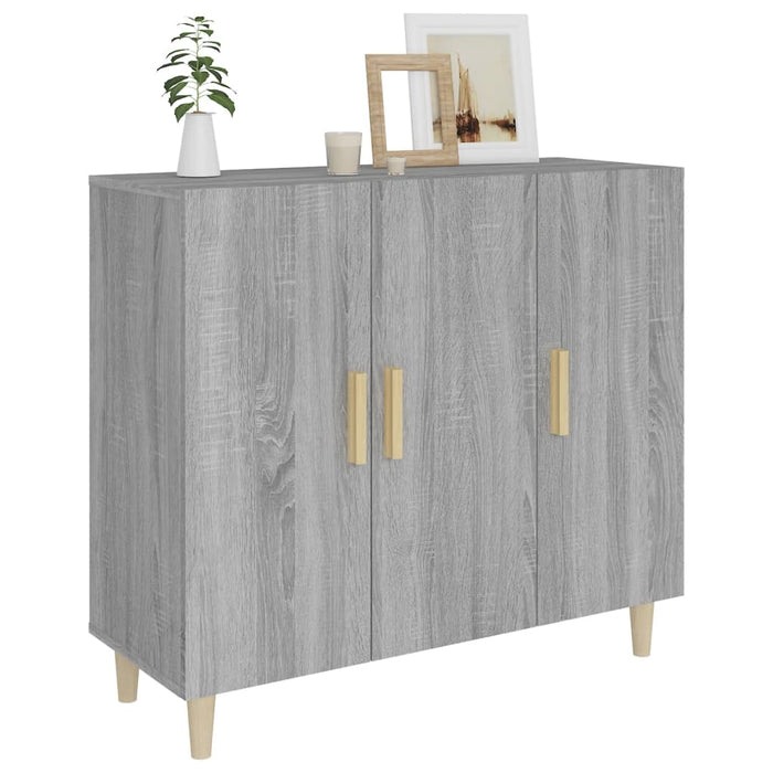 Credenza Grigio Sonoma 90x34x80 cm in Legno Multistrato cod mxl 7653