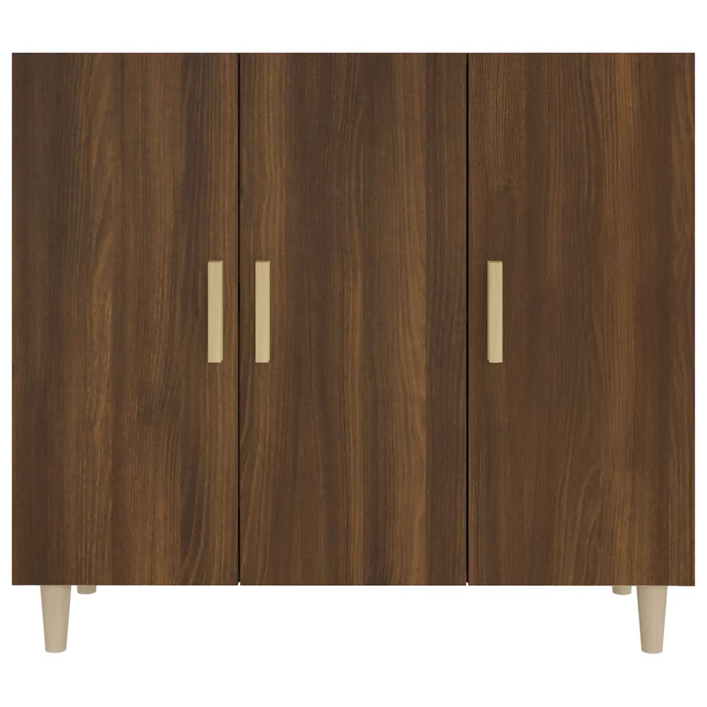 Credenza Rovere Marrone 90x34x80 cm in Legno Multistrato