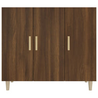 Credenza Rovere Marrone 90x34x80 cm in Legno Multistrato