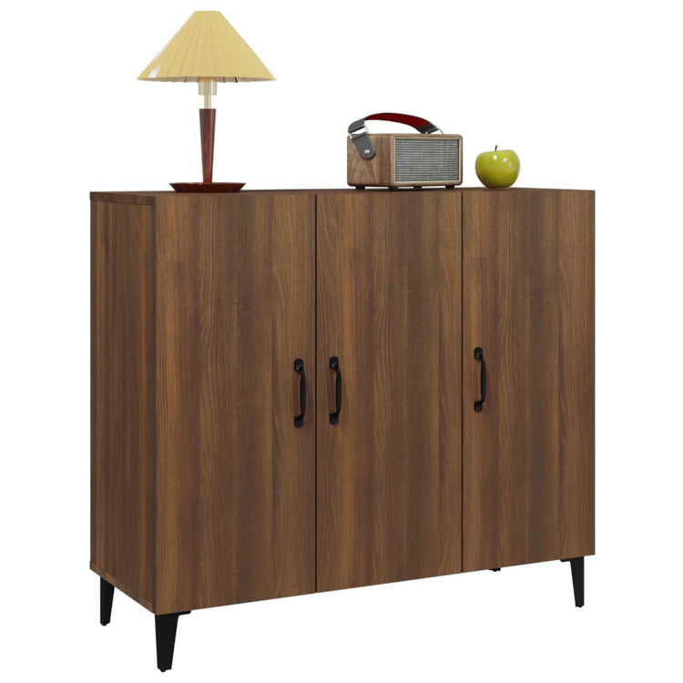 Credenza Rovere Marrone 90x34x80 cm in Legno Multistrato cod mxl 9099