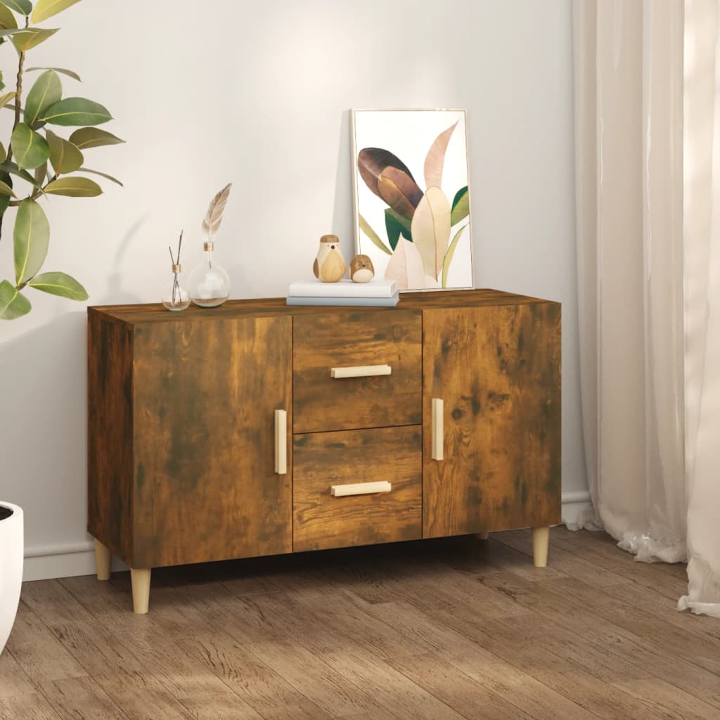 Credenza Rovere Fumo 100x36x60 cm in Legno Multistrato 817465