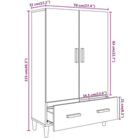 Credenza Rovere Fumo 70x31x115 cm in Legno Multistrato cod mxl 13109