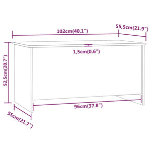 Tavolino Rovere Fumo 102x55,5x52,5 cm in Legno Multistrato cod mxl 20006