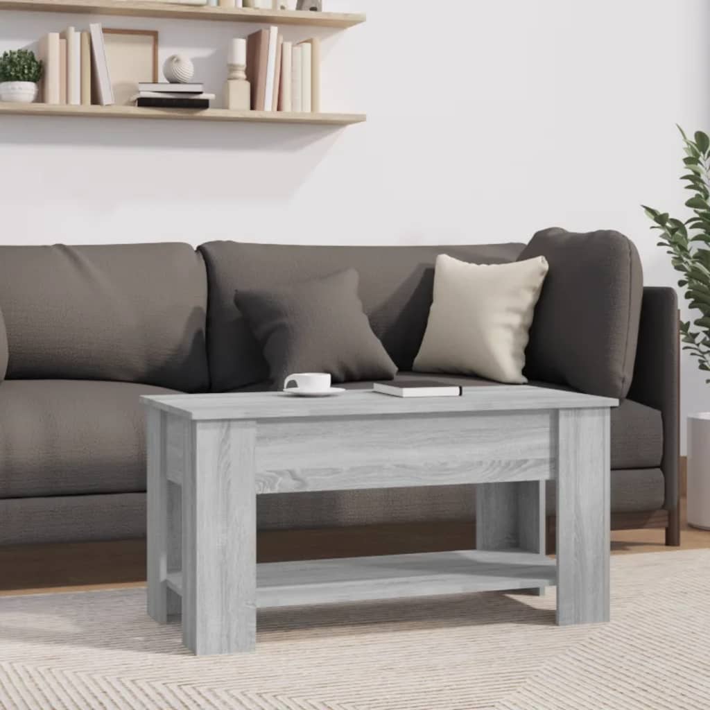 Tavolino da Salotto Grigio Sonoma 101x49x52cm Legno Multistrato cod mxl 9996