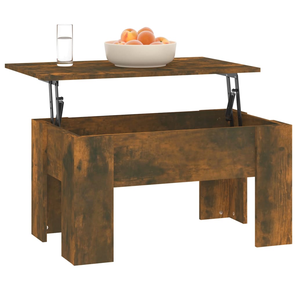 Tavolino da Salotto Rovere Fumo 79x49x41cm in Legno Multistrato 819281