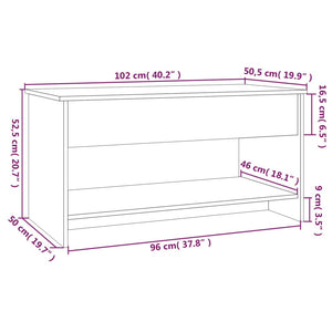 Tavolino da Salotto Rovere Fumo 102x50x52,5cm Legno Multistrato 819290