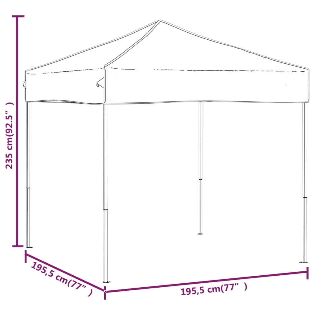 Tenda per Feste Pieghevole Nera 2x2 m 93497