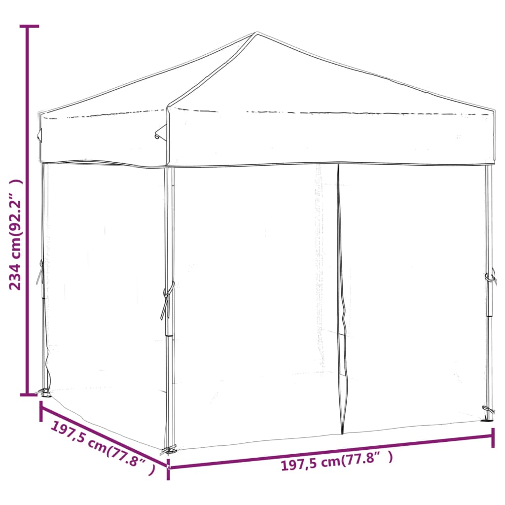 Tenda per Feste Pieghevole con Pareti Laterali Blu 2x2 m 93500