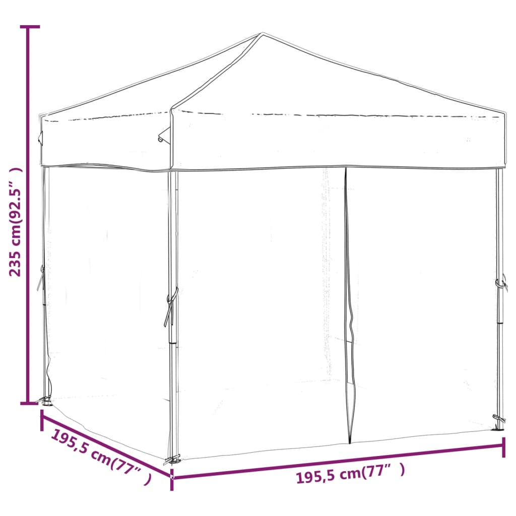 Tenda per Feste Pieghevole con Pareti Laterali Bianco 2x2 m cod mxl 38336