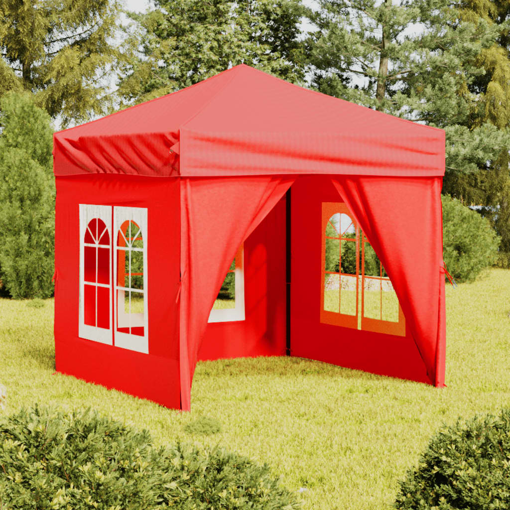 Tenda per Feste Pieghevole con Pareti Laterali Rosso 2x2 m cod mxl 66233