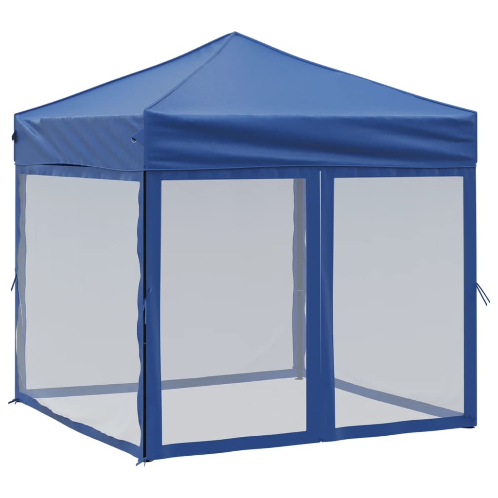 Tenda per Feste Pieghevole con Pareti Laterali Blu 2x2 m 93507