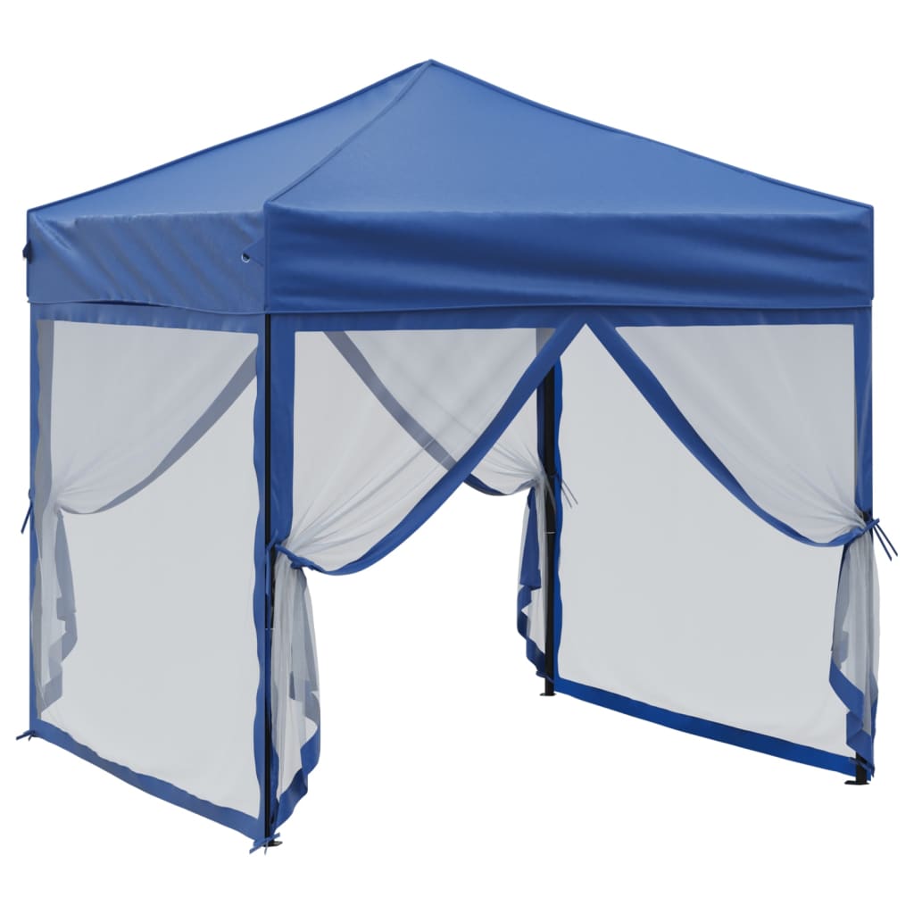 Tenda per Feste Pieghevole con Pareti Laterali Blu 2x2 m 93507