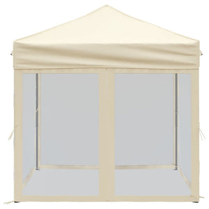 Tenda per Feste Pieghevole con Pareti Laterali Crema 2x2 m 93508