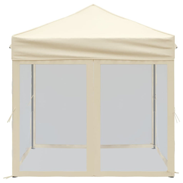 Tenda per Feste Pieghevole con Pareti Laterali Crema 2x2 m 93508