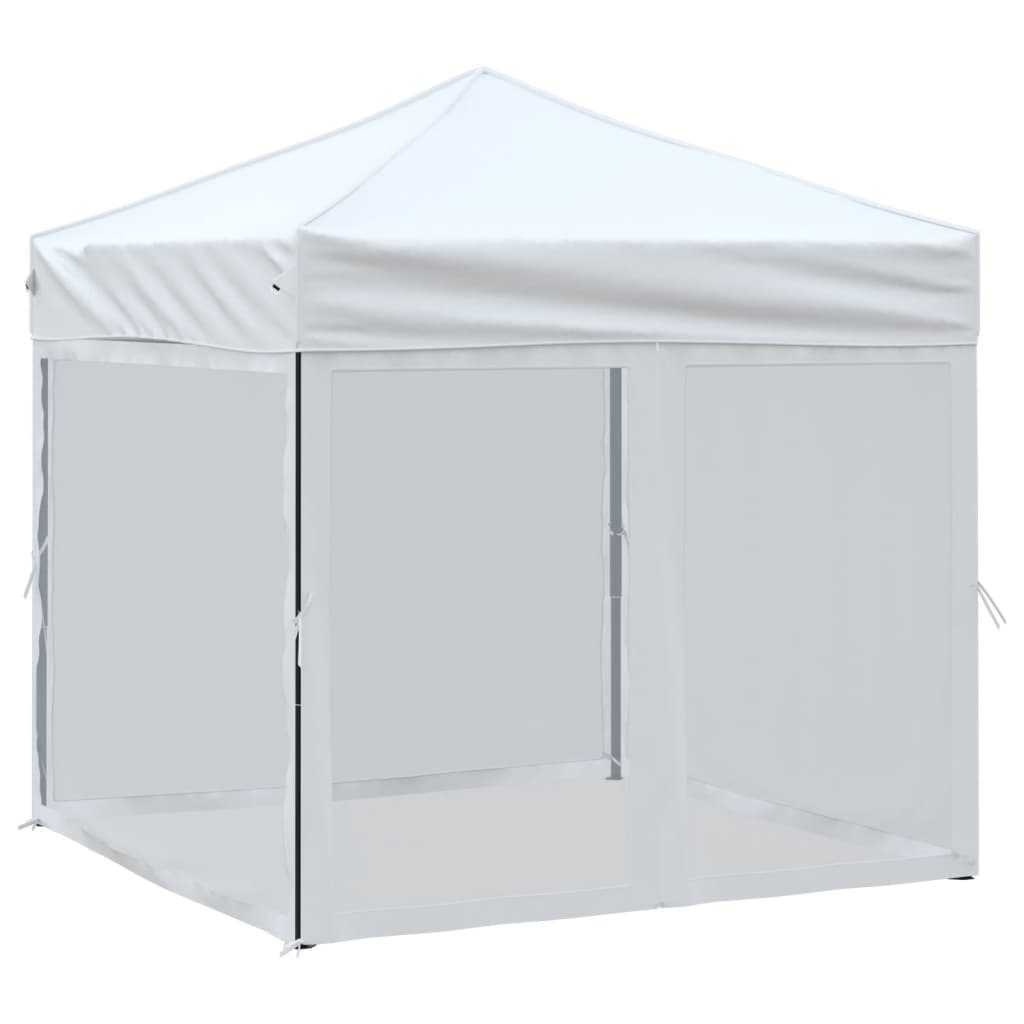 Tenda per Feste Pieghevole con Pareti Laterali Bianco 2x2 m