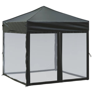 Tenda per Feste Pieghevole con Pareti Laterali Nero 2x2 m 93511