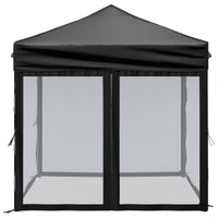 Tenda per Feste Pieghevole con Pareti Laterali Nero 2x2 m 93511