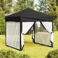 Tenda per Feste Pieghevole con Pareti Laterali Nero 2x2 m 93511