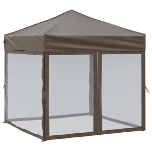 Tenda per Feste Pieghevole con Pareti Laterali Tortora 2x2 m 93512