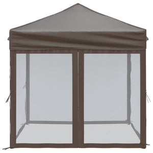 Tenda per Feste Pieghevole con Pareti Laterali Tortora 2x2 m 93512