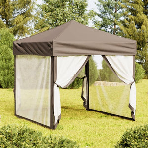 Tenda per Feste Pieghevole con Pareti Laterali Tortora 2x2 m cod mxl 66117