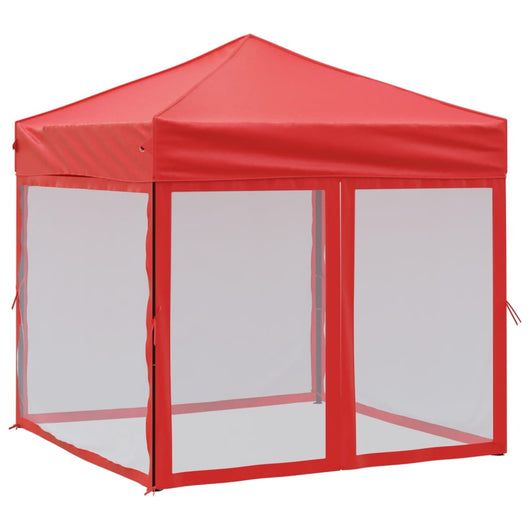 Tenda per Feste Pieghevole con Pareti Laterali Rosso 2x2 m 93513