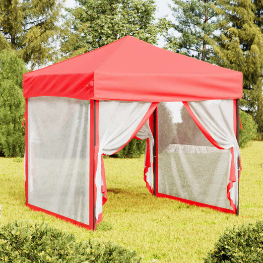 Tenda per Feste Pieghevole con Pareti Laterali Rosso 2x2 m 93513