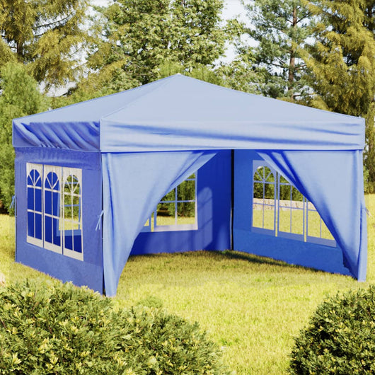 Tenda per Feste Pieghevole con Pareti Laterali Blu 3x3 m cod mxl 66158